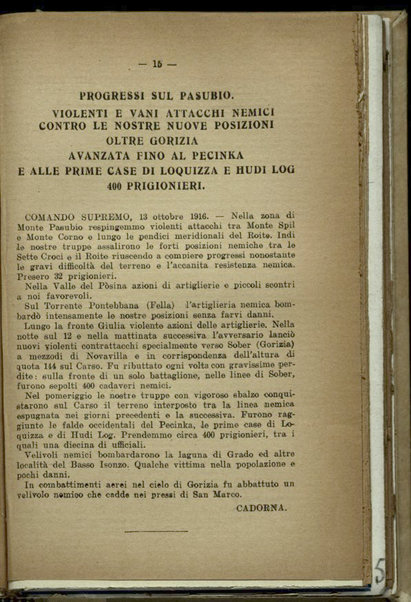 Il diario della nostra guerra : bollettini ufficiali dell'esercito e della marina